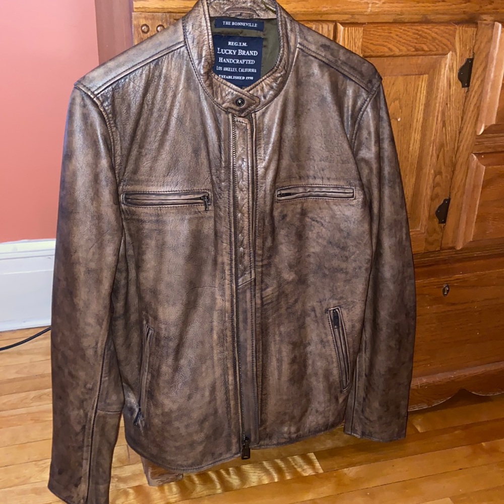 Classic Brown leather jacket size Medium (Standard M) from Lucky Brand